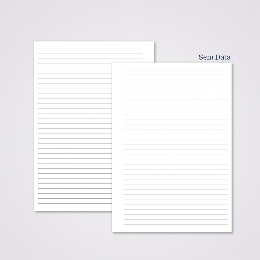 Miolo Caderno A5 Pautado | 100 Folhas - Branco