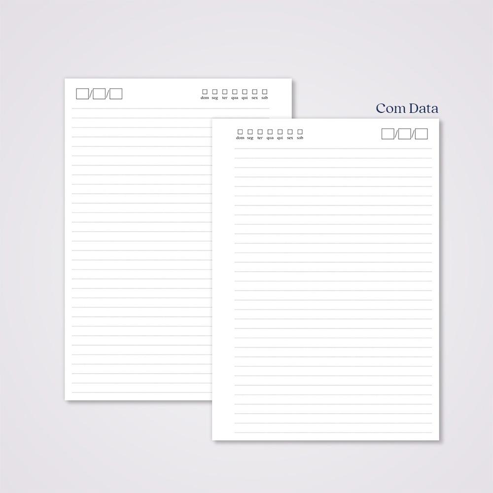 Miolo Caderno A5 Pautado Pontilhado | 100 Folhas - Branco