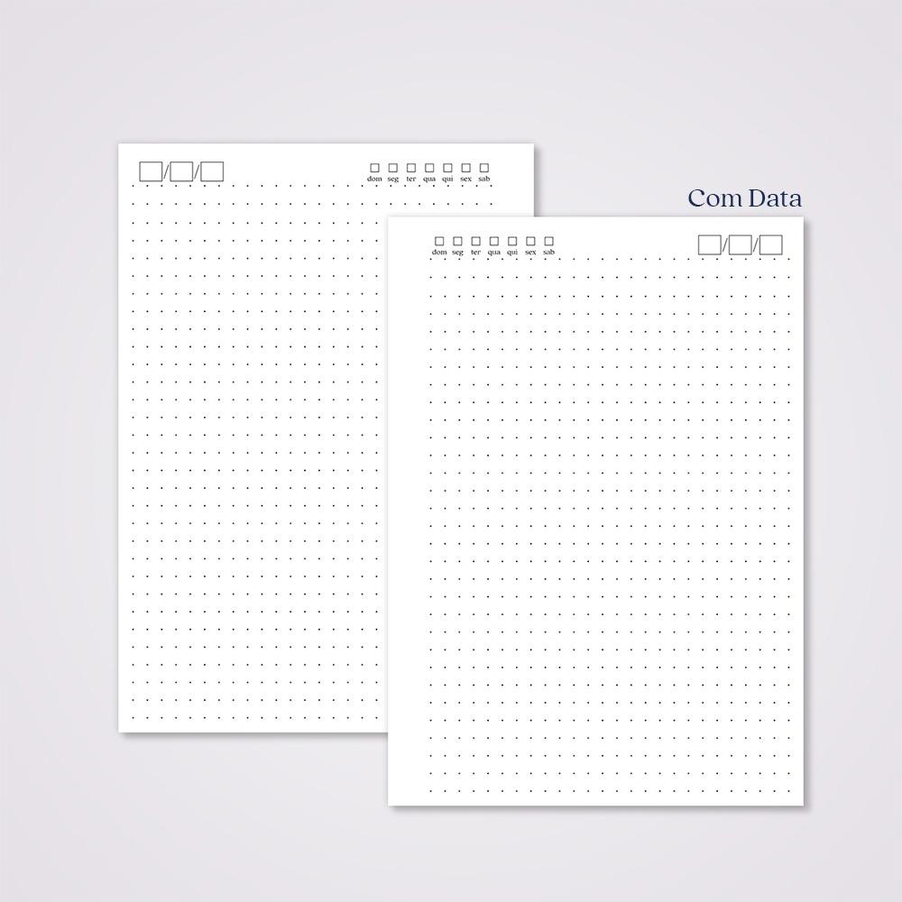 Miolo Caderno A5 Pontilhado | 100 Folhas - Branco