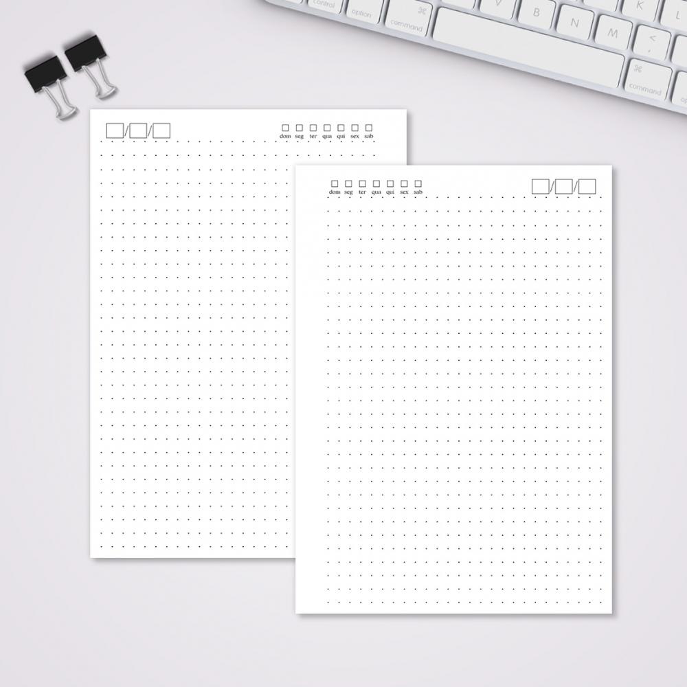 Miolo Caderno A5 Pontilhado | 100 Folhas - Branco