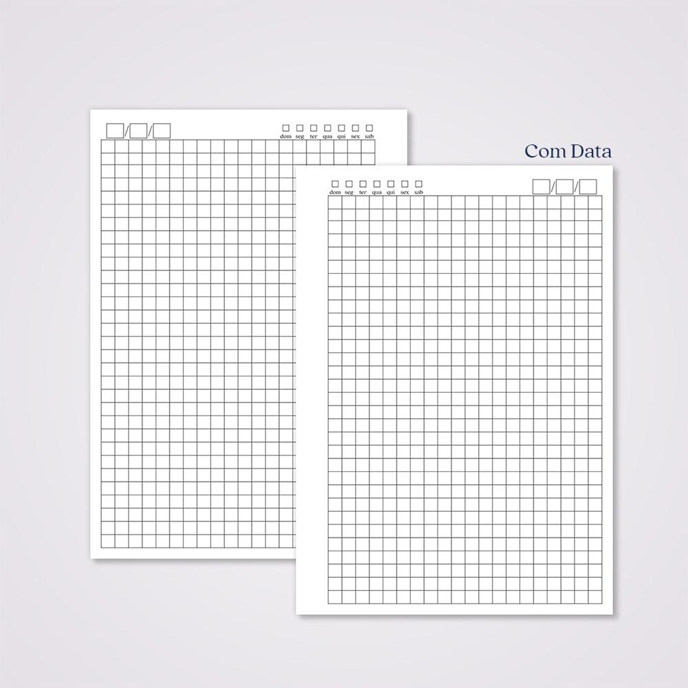 Miolo Caderno A5 Quadriculado | 100 Folhas - Branco