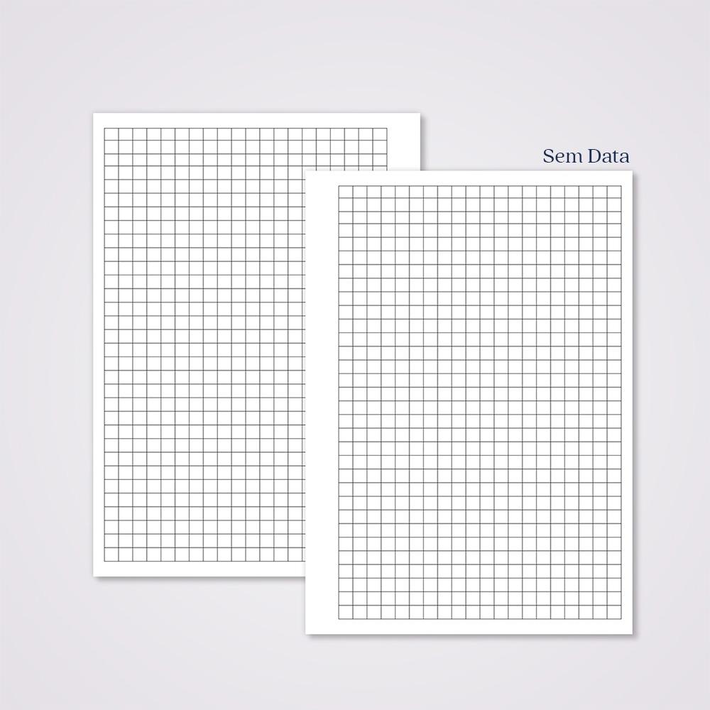 Miolo Caderno A5 Quadriculado | 100 Folhas - Branco