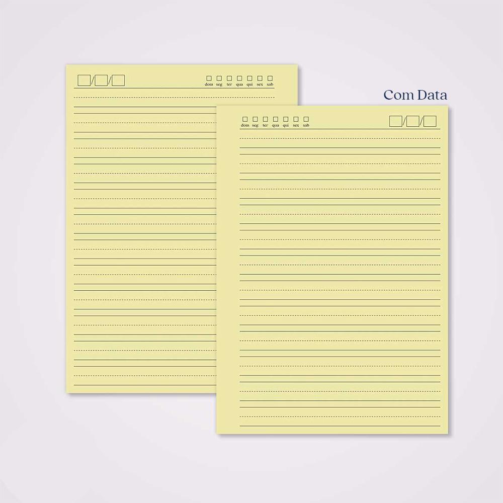 Miolo Caderno A5 Caligrafia 1 | 100 Folhas - Amarelo