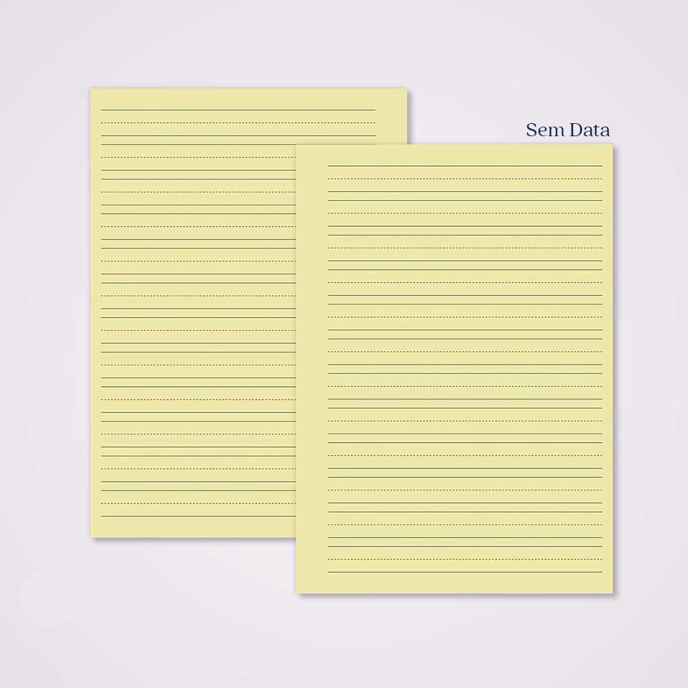 Miolo Caderno A5 Caligrafia 1 | 100 Folhas - Amarelo