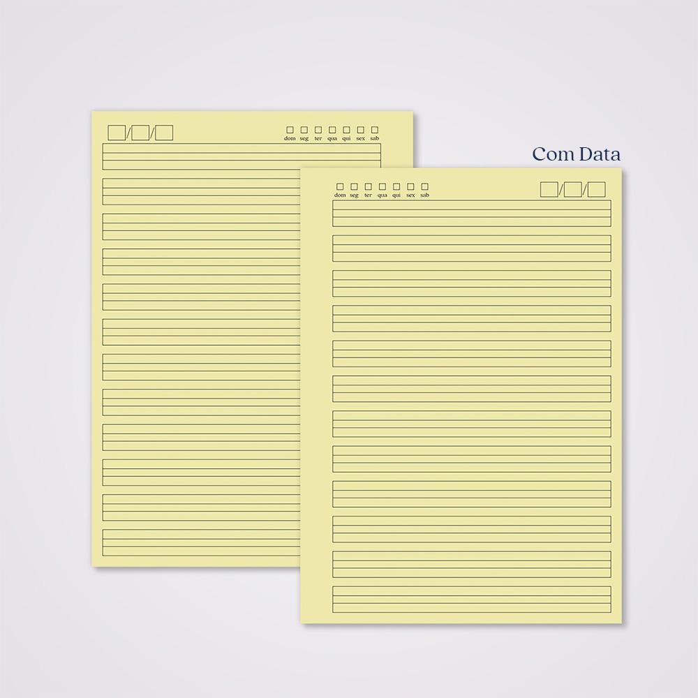 Miolo Caderno A5 Caligrafia 2 | 100 Folhas - Amarelo