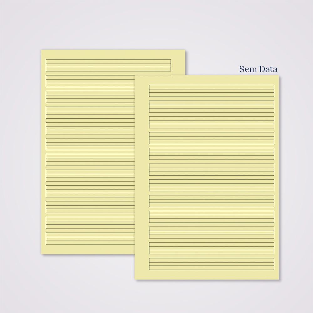 Miolo Caderno A5 Caligrafia 2 | 100 Folhas - Amarelo
