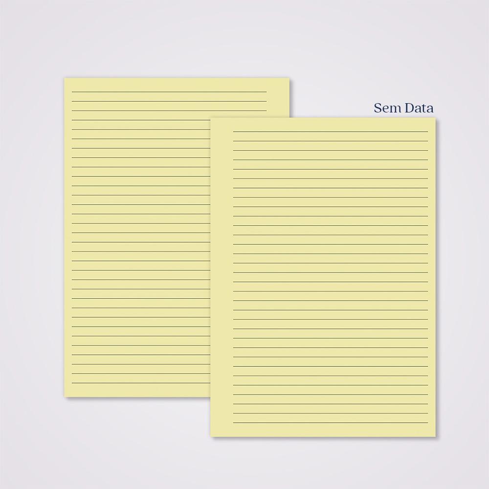 Miolo Caderno A5 Pautado | 100 Folhas - Amarelo