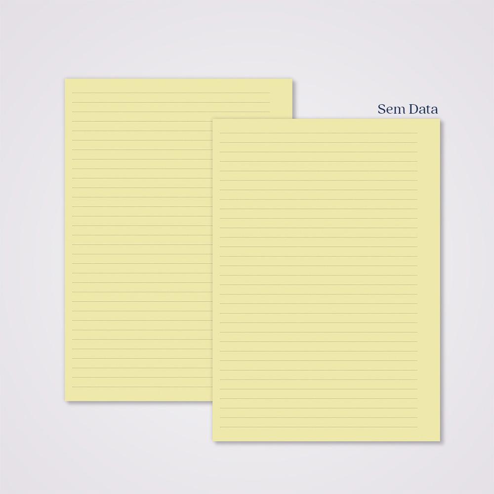 Miolo Caderno A5 Pautado Pontilhado | 100 Folhas - Amarelo