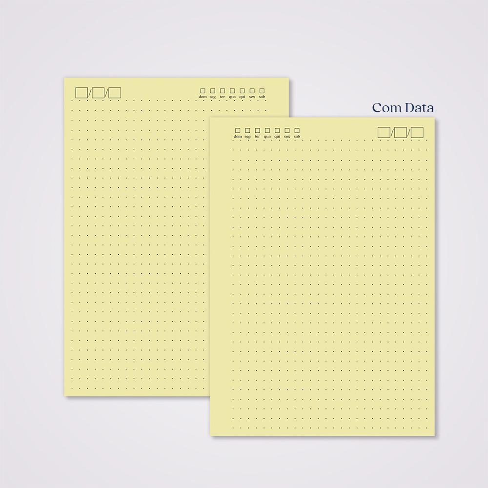 Miolo Caderno A5 Pontilhado | 100 Folhas - Amarelo