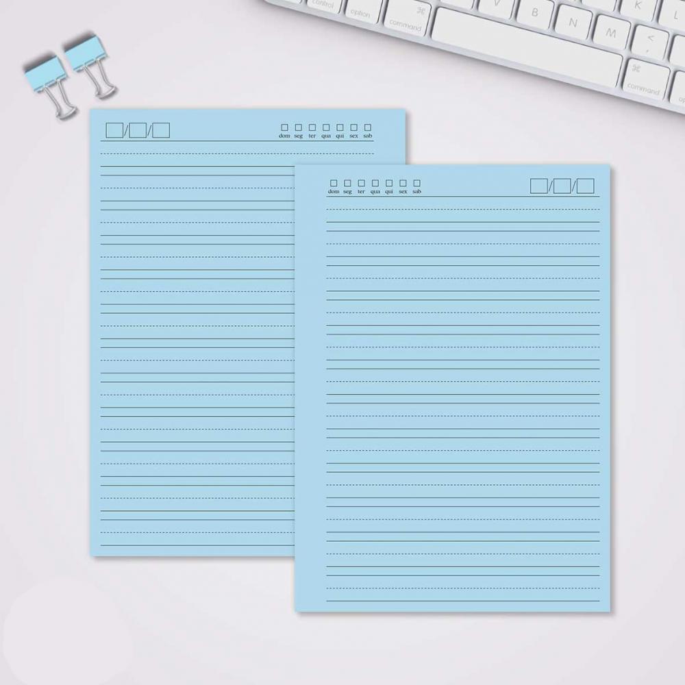 Miolo Caderno A5 Caligrafia 1 | 100 Folhas - Azul