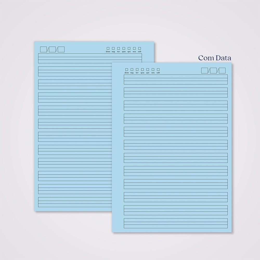 Miolo Caderno A5 Caligrafia 2 | 100 Folhas - Azul