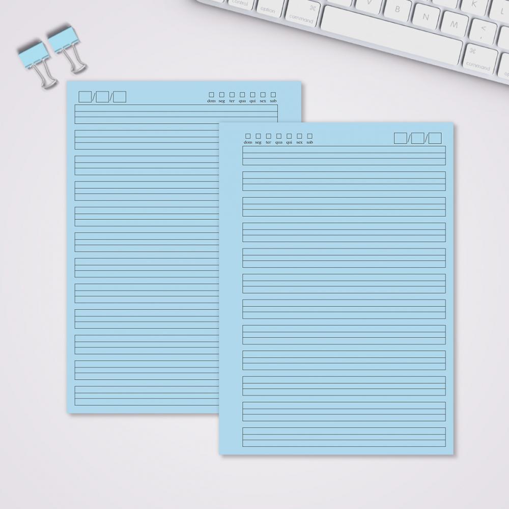 Miolo Caderno A5 Caligrafia 2 | 100 Folhas - Azul