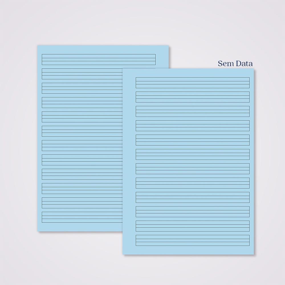 Miolo Caderno A5 Caligrafia 2 | 100 Folhas - Azul