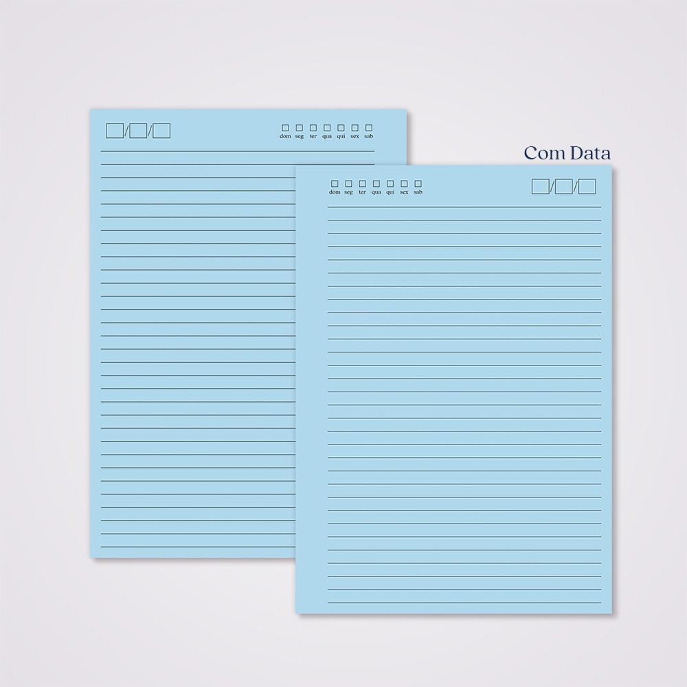 Miolo Caderno A5 Pautado | 100 Folhas - Azul
