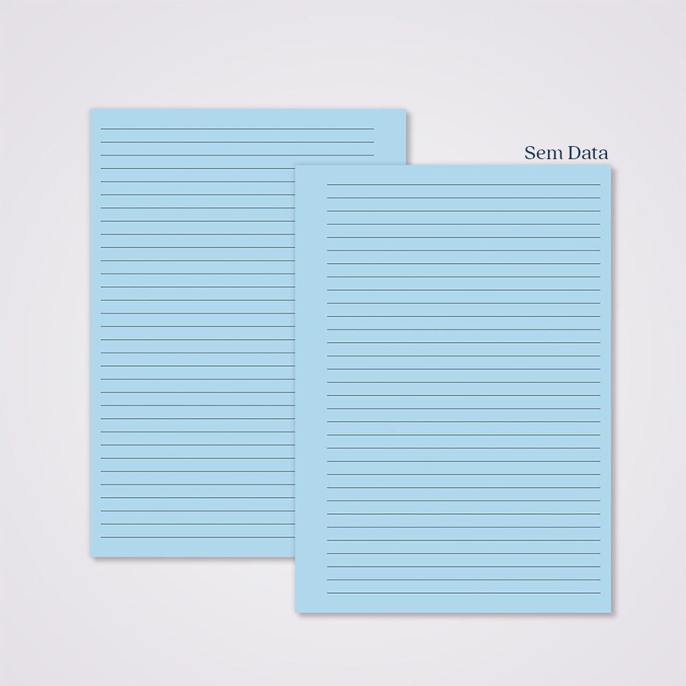 Miolo Caderno A5 Pautado | 100 Folhas - Azul
