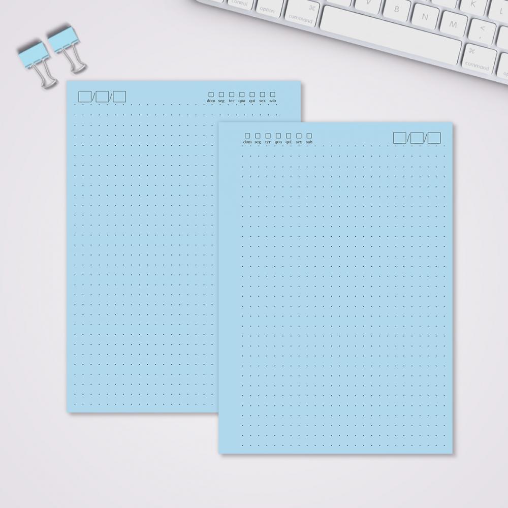 Miolo Caderno A5 Pontilhado | 100 Folhas - Azul