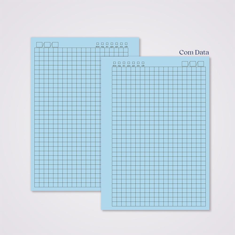 Miolo Caderno A5 Quadriculado | 100 Folhas - Azul