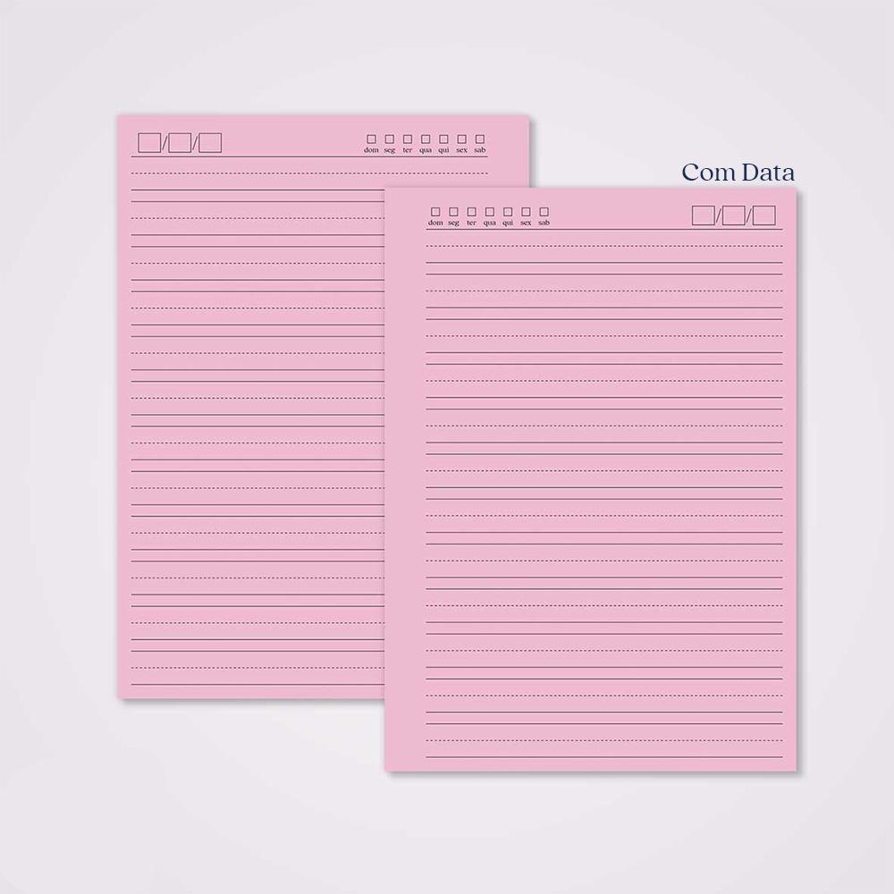 Miolo Caderno A5 Caligrafia 1 | 100 Folhas - Rosa