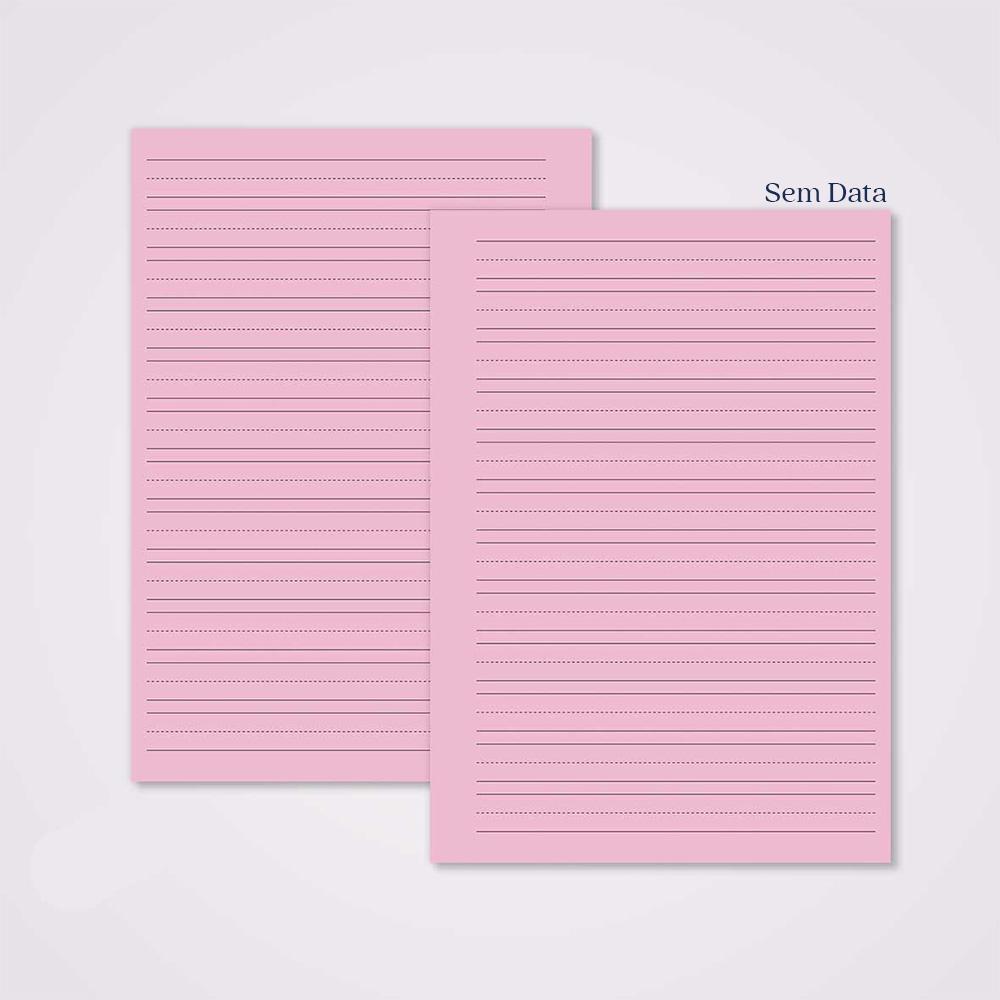 Miolo Caderno A5 Caligrafia 1 | 100 Folhas - Rosa