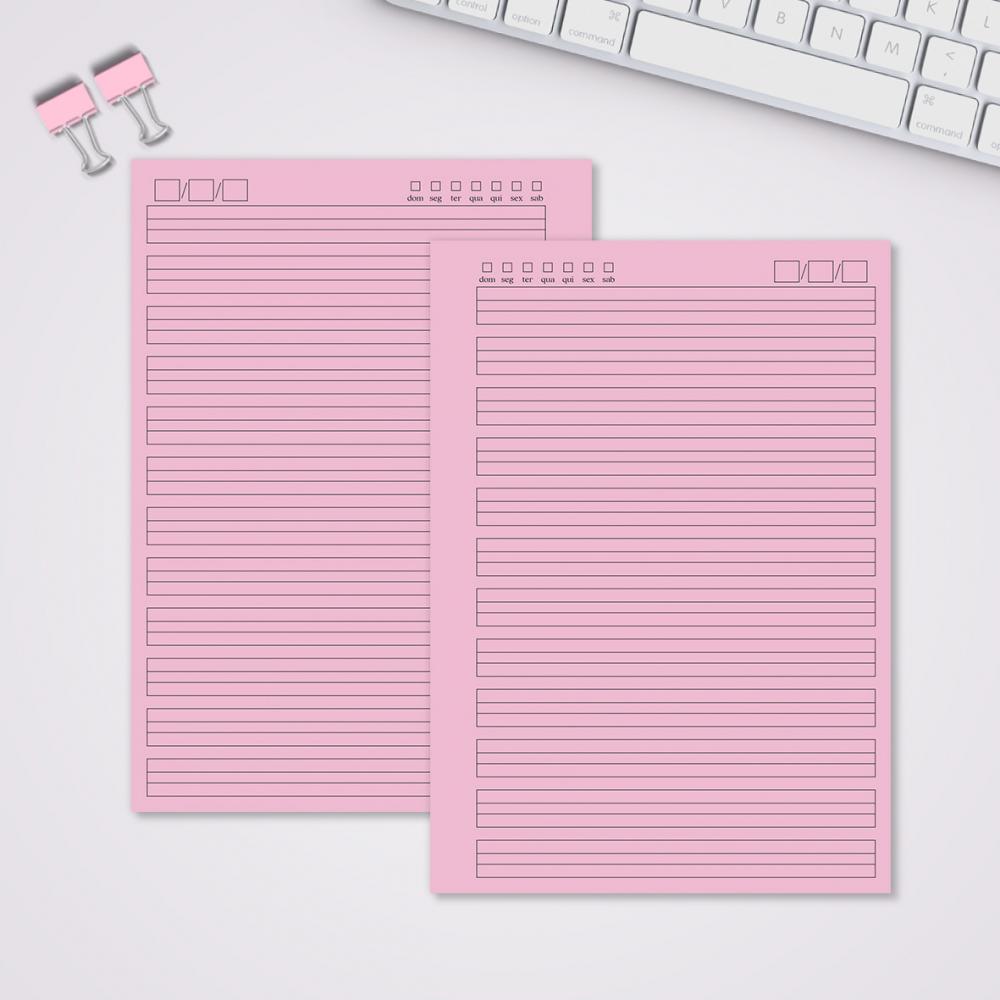 Miolo Caderno A5 Caligrafia 2 | 100 Folhas - Rosa