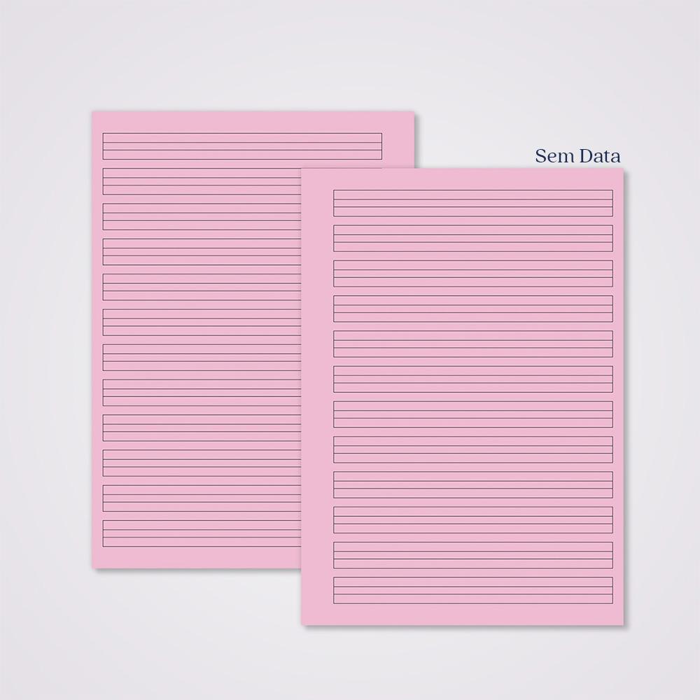 Miolo Caderno A5 Caligrafia 2 | 100 Folhas - Rosa