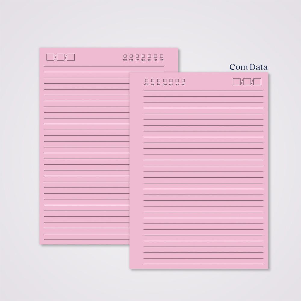Miolo Caderno A5 Pautado | 100 Folhas - Rosa