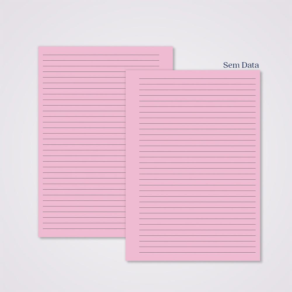 Miolo Caderno A5 Pautado | 100 Folhas - Rosa