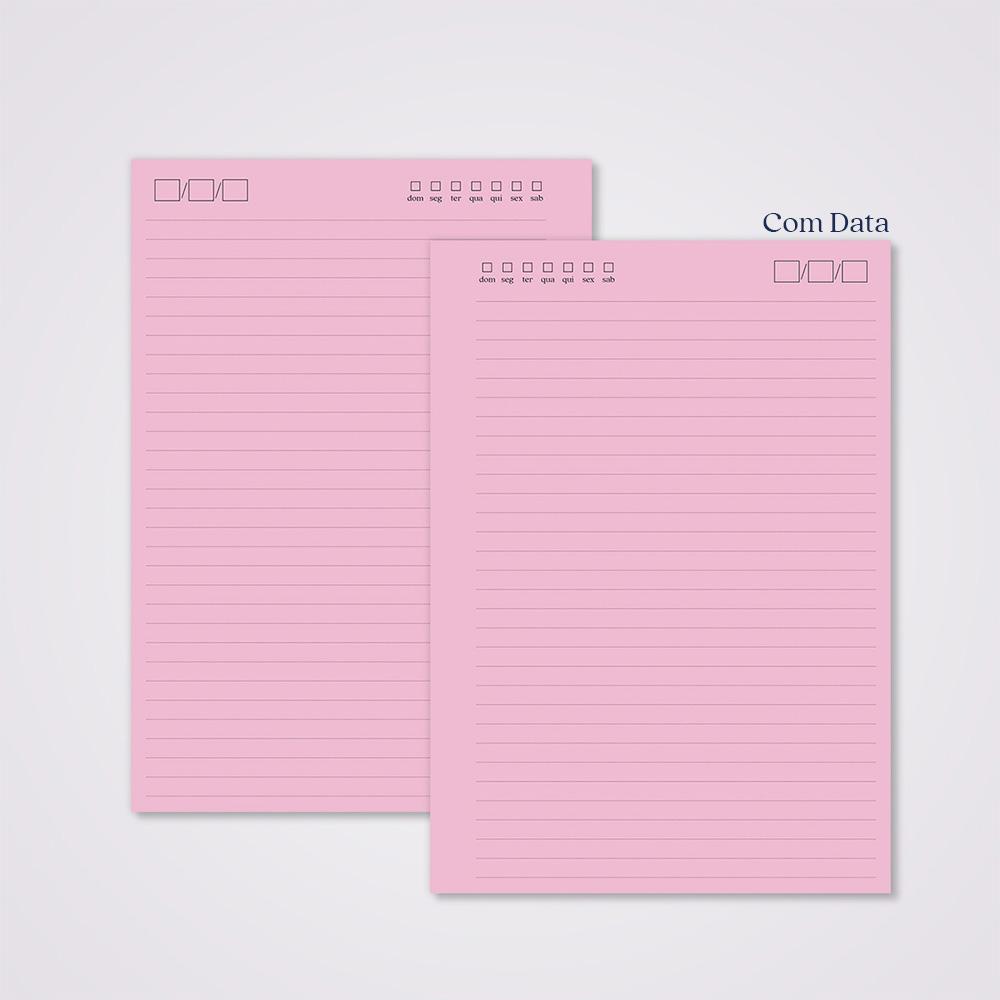 Miolo Caderno A5 Pautado Pontilhado | 100 Folhas - Rosa