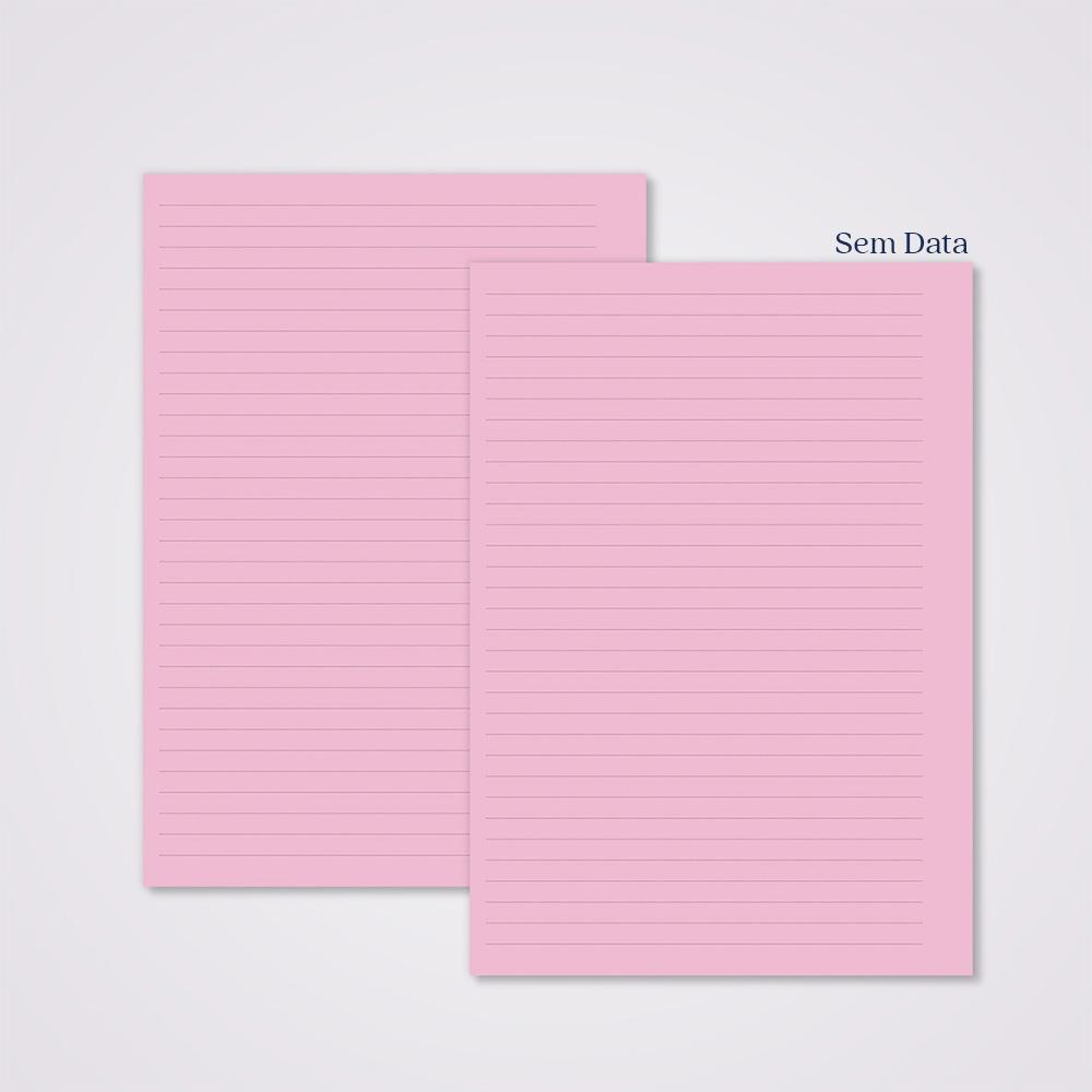 Miolo Caderno A5 Pautado Pontilhado | 100 Folhas - Rosa