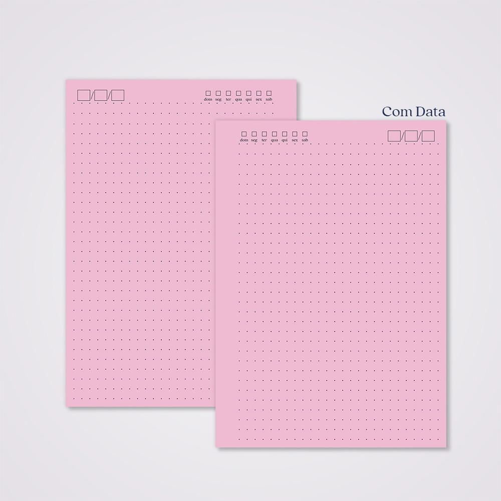 Miolo Caderno A5 Pontilhado | 100 Folhas - Rosa