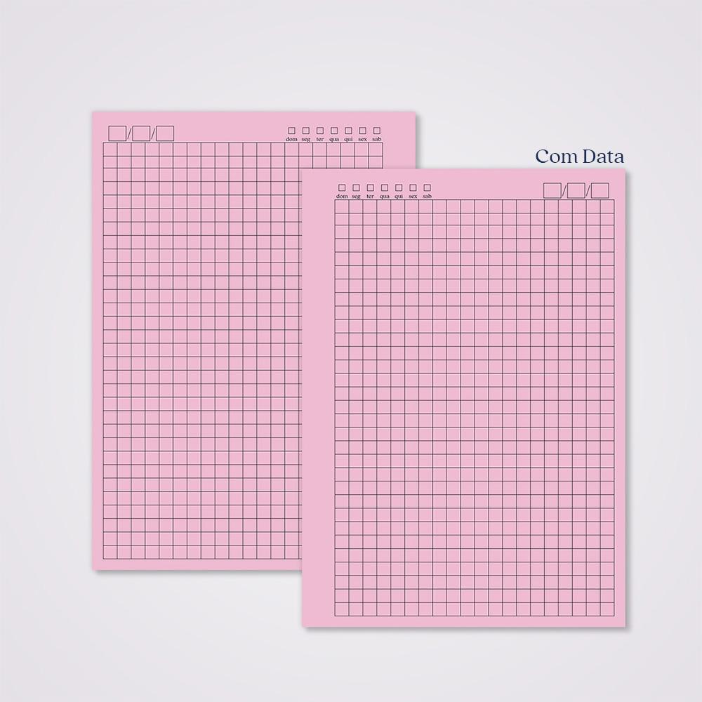 Miolo Caderno A5 Quadriculado | 100 Folhas - Rosa