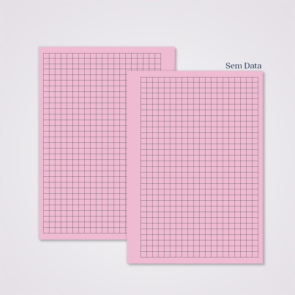 Miolo Caderno A5 Quadriculado | 100 Folhas - Rosa