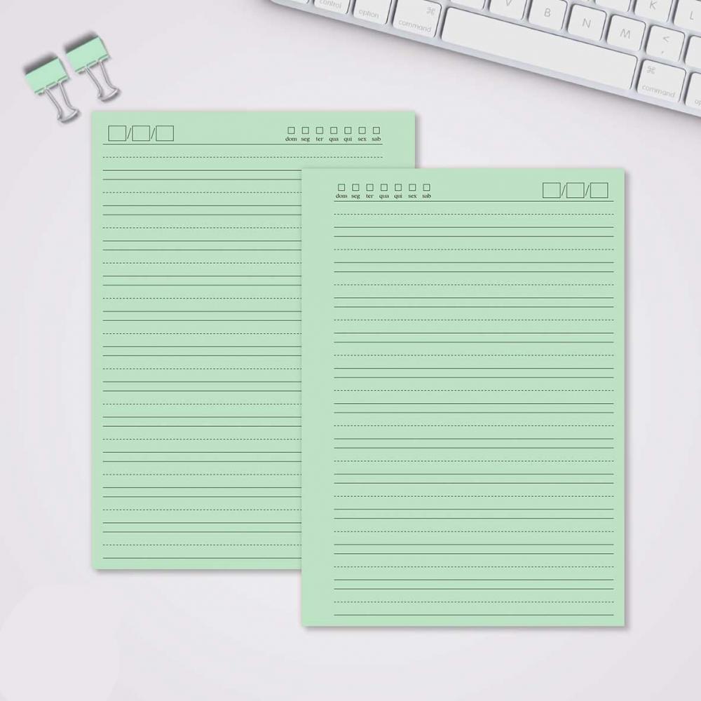 Miolo Caderno A5 Caligrafia 1 | 100 Folhas - Verde