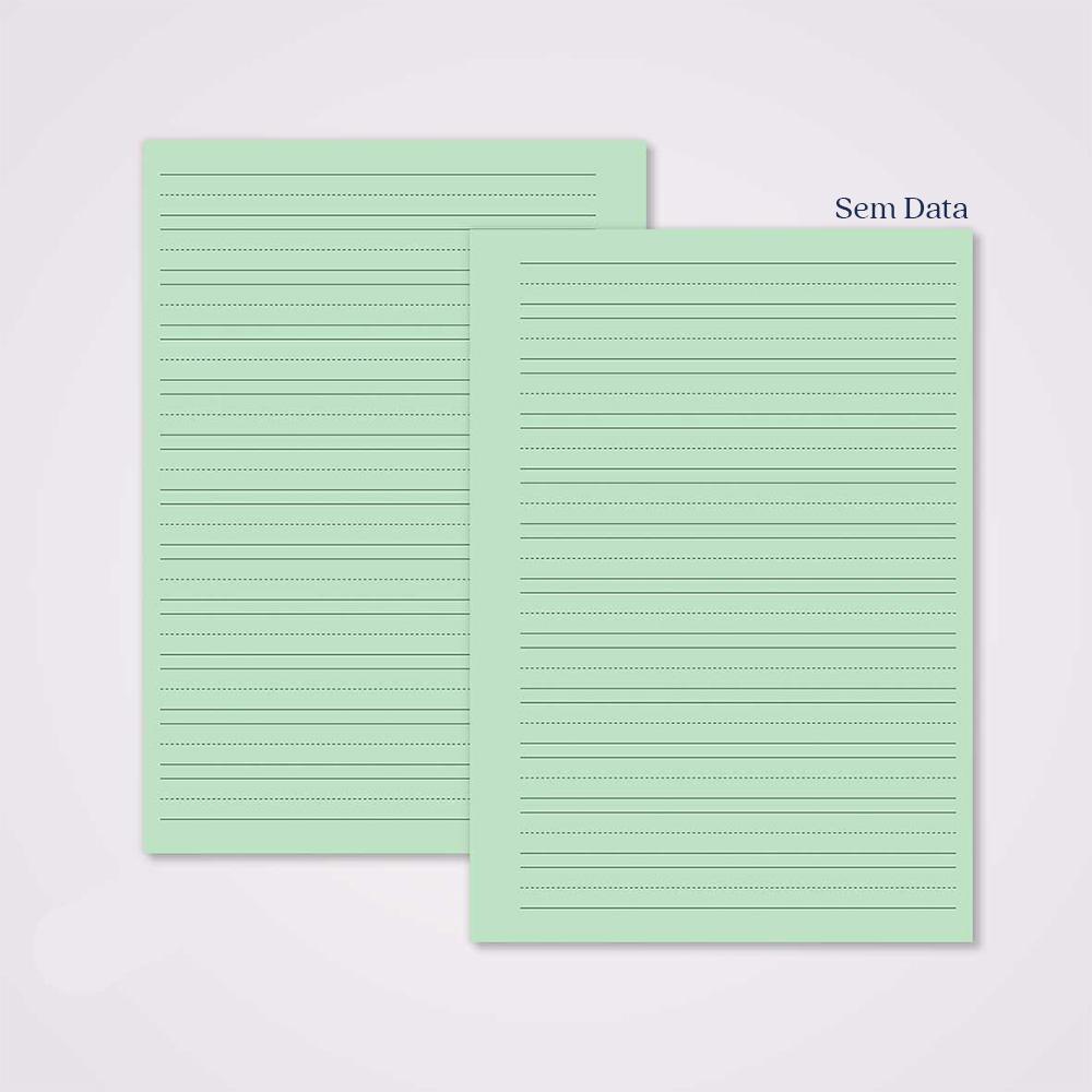 Miolo Caderno A5 Caligrafia 1 | 100 Folhas - Verde