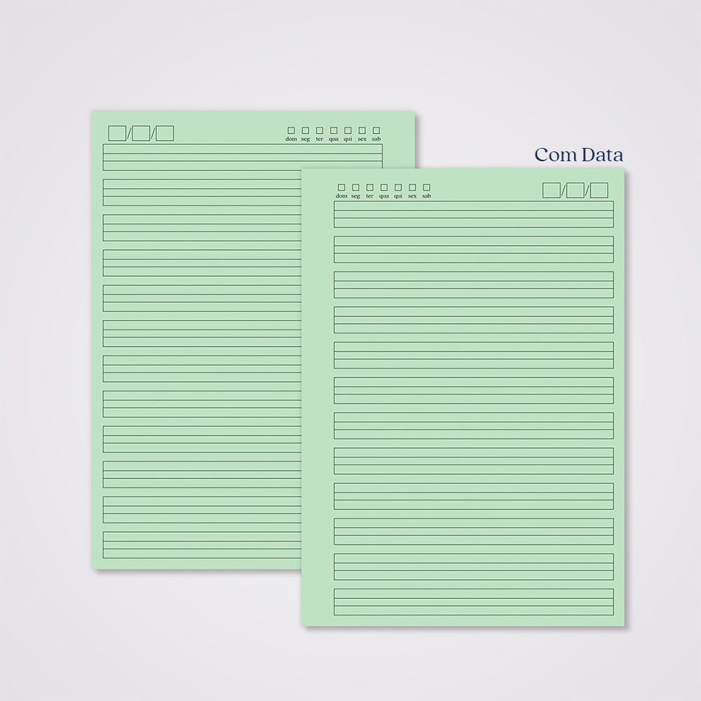 Miolo Caderno A5 Caligrafia 2 | 100 Folhas - Verde