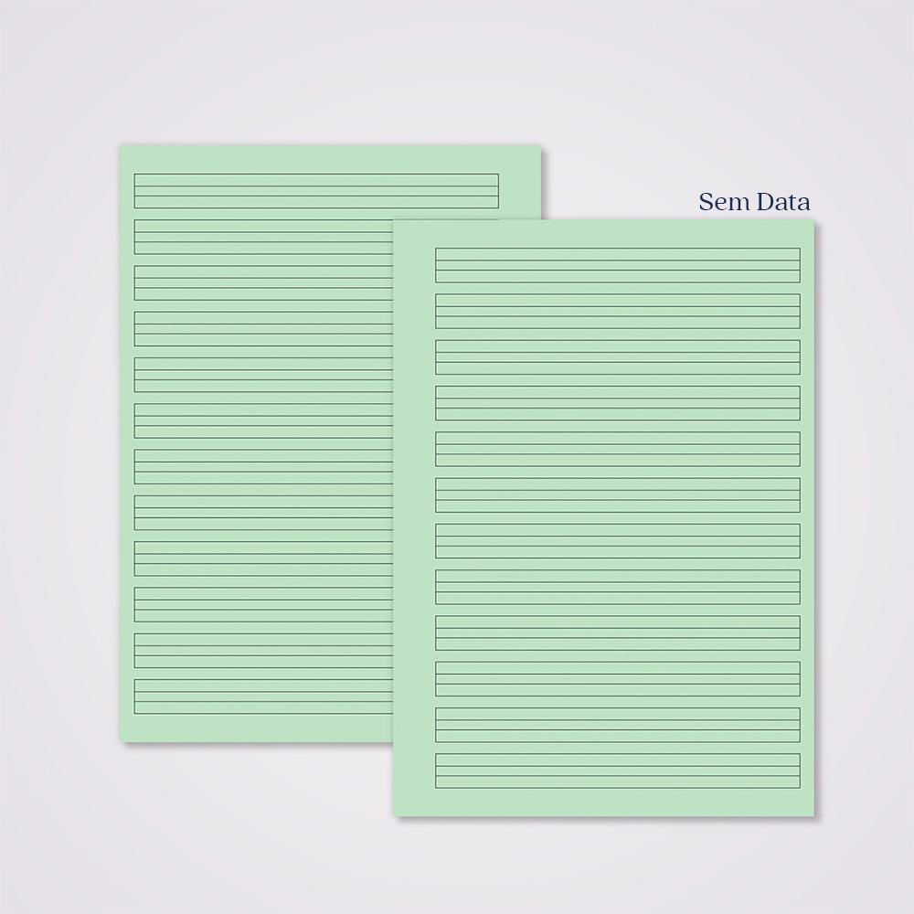 Miolo Caderno A5 Caligrafia 2 | 100 Folhas - Verde