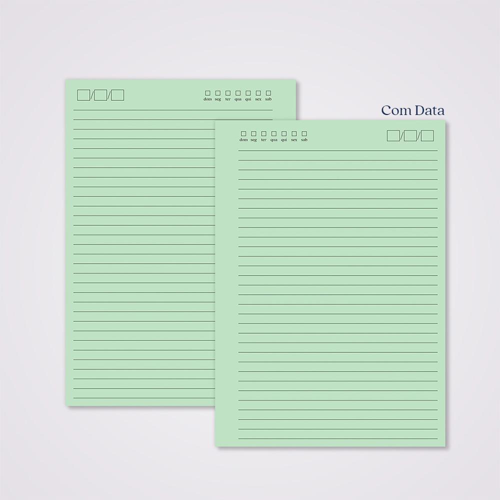 Miolo Caderno A5 Pautado | 100 Folhas - Verde