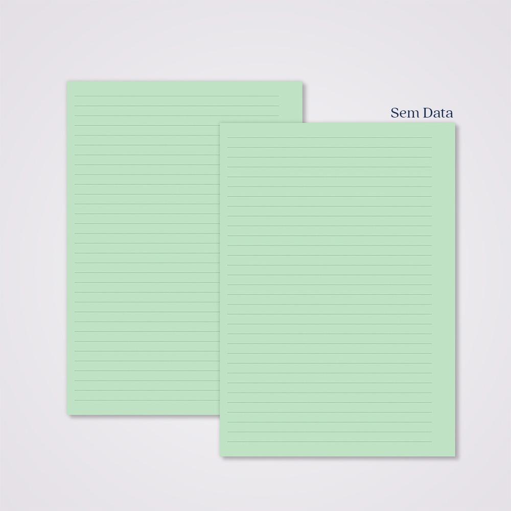 Miolo Caderno A5 Pautado Pontilhado | 100 Folhas - Verde