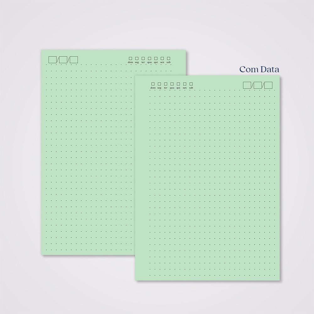 Miolo Caderno A5 Pontilhado | 100 Folhas - Verde