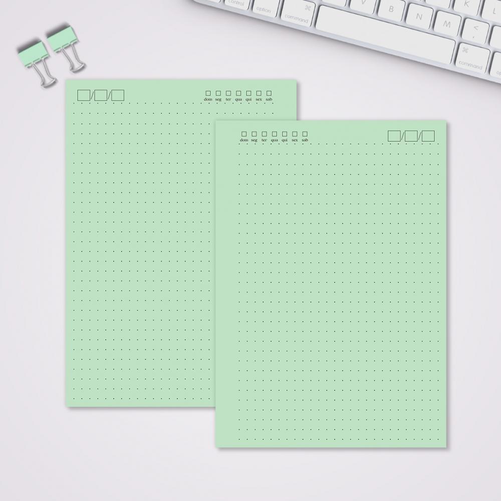 Miolo Caderno A5 Pontilhado | 100 Folhas - Verde