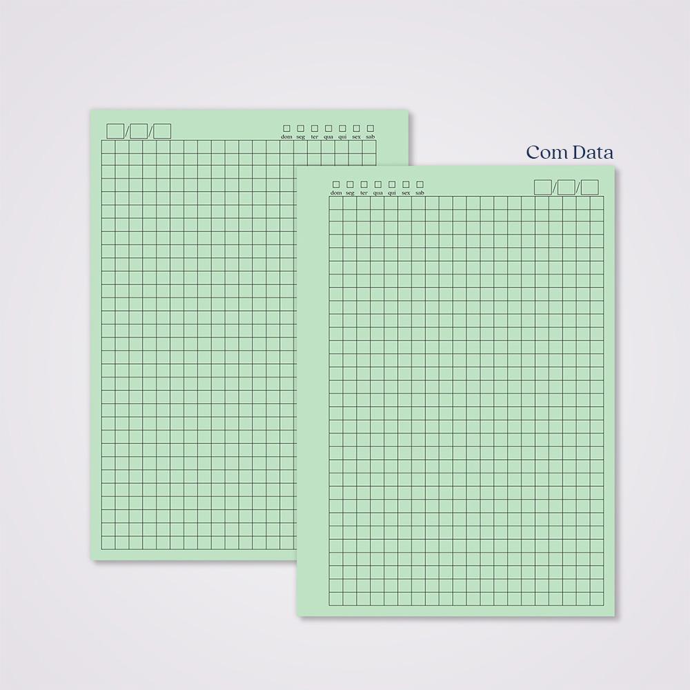 Miolo Caderno A5 Quadriculado | 100 Folhas - Verde