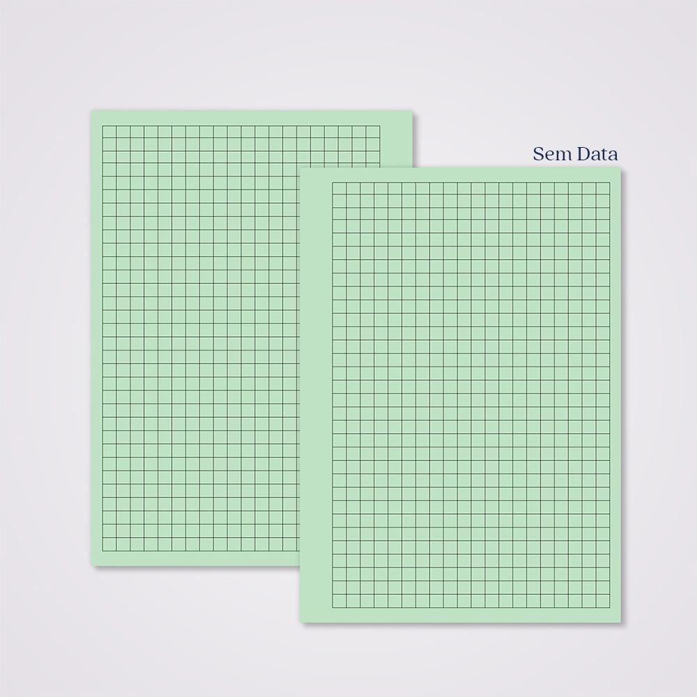 Miolo Caderno A5 Quadriculado | 100 Folhas - Verde