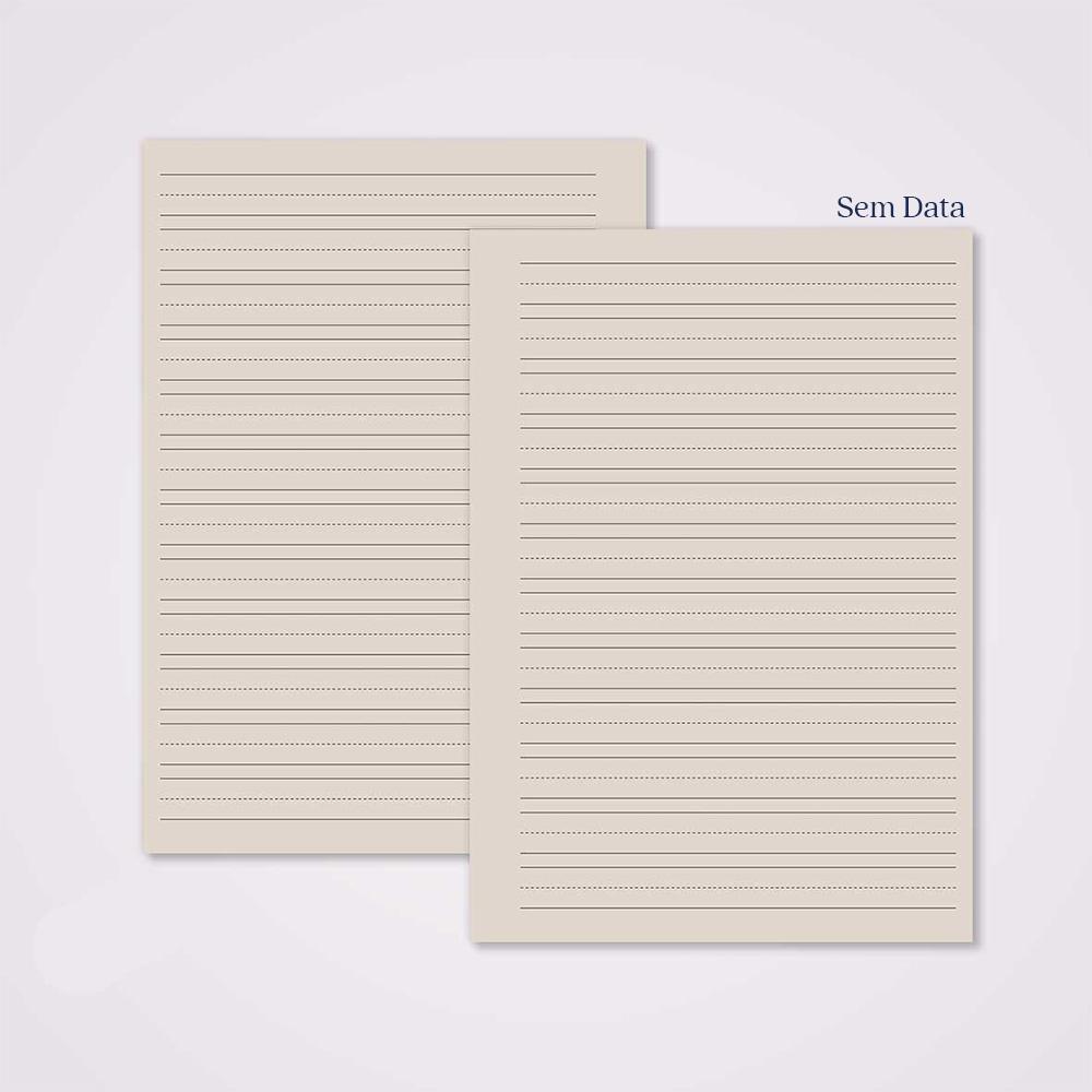 Miolo Caderno A5 Caligrafia 1 | 100 Folhas - Bege