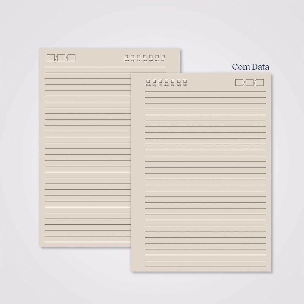 Miolo Caderno A5 Pautado | 100 Folhas - Bege