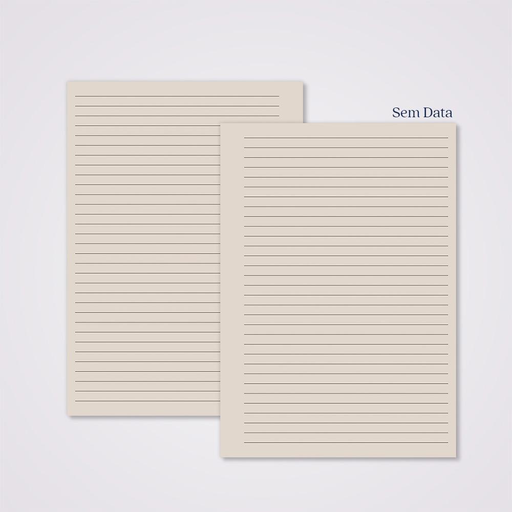 Miolo Caderno A5 Pautado | 100 Folhas - Bege