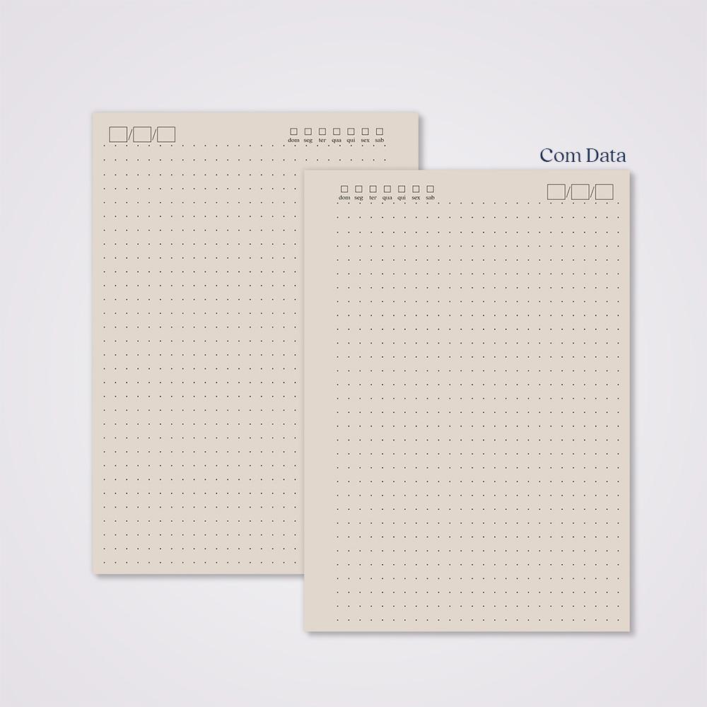 Miolo Caderno A5 Pontilhado | 100 Folhas - Bege