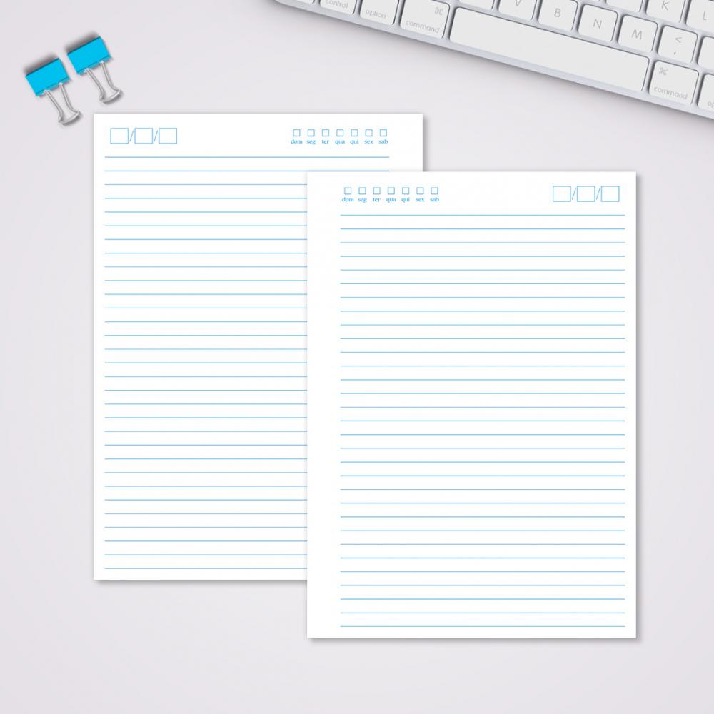 Miolo Caderno A5 Pautado | 100 Folhas - Básico 2