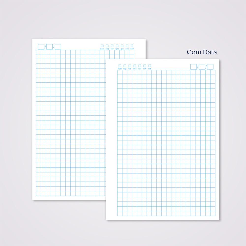 Miolo Caderno A5 Quadriculado | 100 Folhas - Básico 2