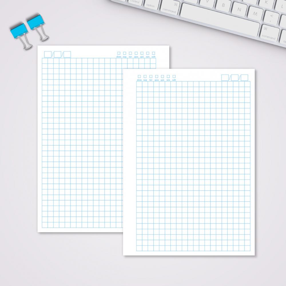 Miolo Caderno A5 Quadriculado | 100 Folhas - Básico 2