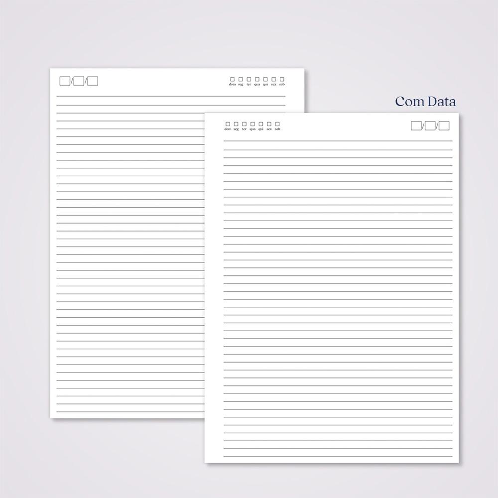 Miolo Caderno Universitário Pautado | 100 Folhas - Branco